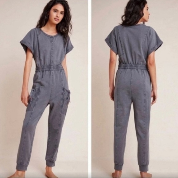 Anthropologie Pants - Anthropologie Saturday Sunday Women Jumpsuit Boiler Elastic Waist‎ Straight Leg